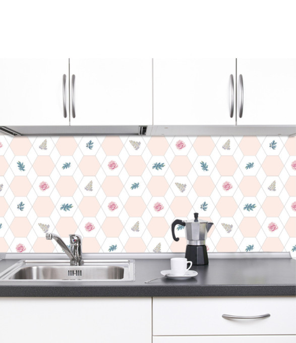 CUỘN 5M DECAL GIẤY DÁN BẾP KEO SẴN KHỔ 60CM MẪU HOA HỒNG