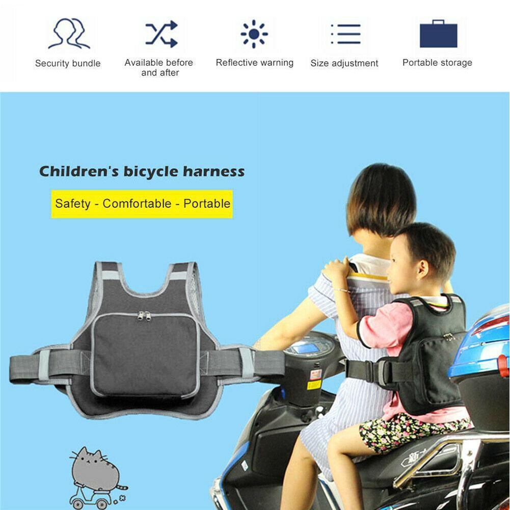 Đa Năng Dải Phản Quang Lấy Ghế Ngồi Xe Máy Trẻ Em Kid Di Động Mặt Trước Sau Đai An Toàn Bảo Vệ Ngoài Trời Đi Xe Đạp Dây Nịt