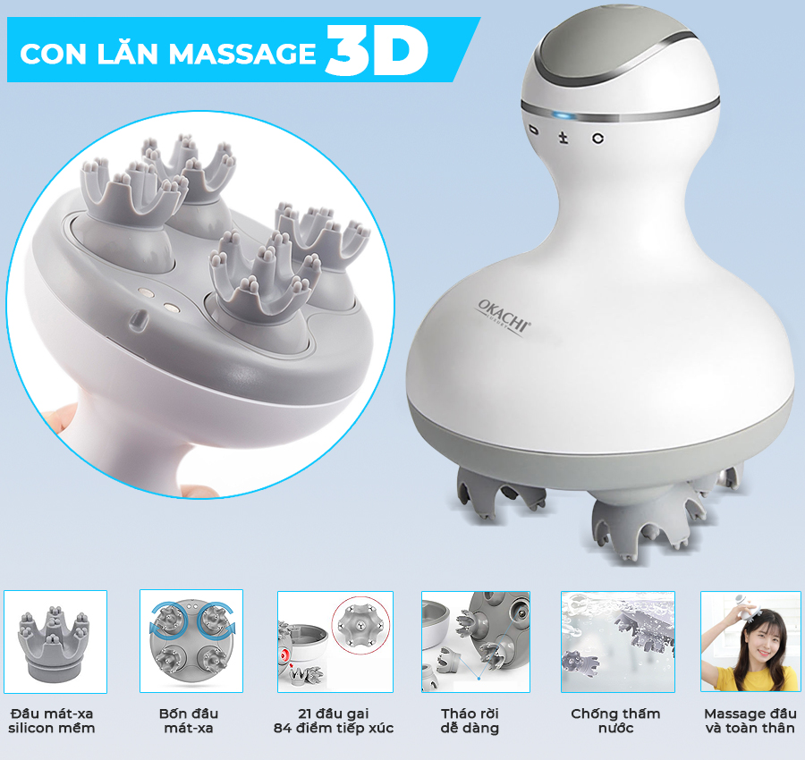 Máy massage đầu cầm tay OKACHI LUXURY JP-M210