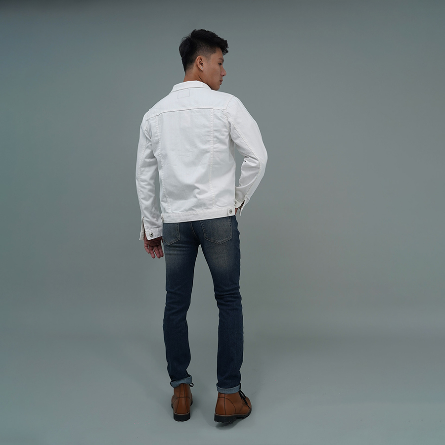 Áo Khoác Jeans Cao Cấp HUNTER X-RAYS Form Slim Cotton Màu Trắng K12