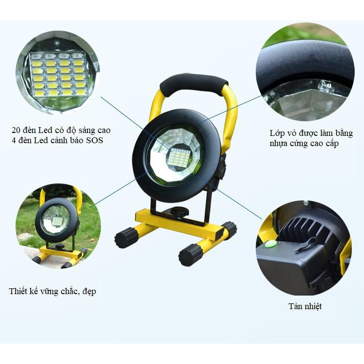 Đèn 24 led siêu sáng sạc điện W802