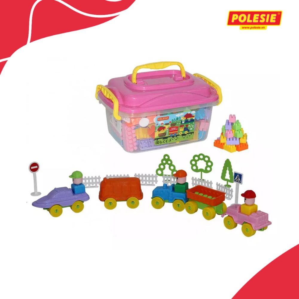 Bộ đồ chơi lắp ghép xây dựng kèm hộp đựng số 136 – Polesie Toys