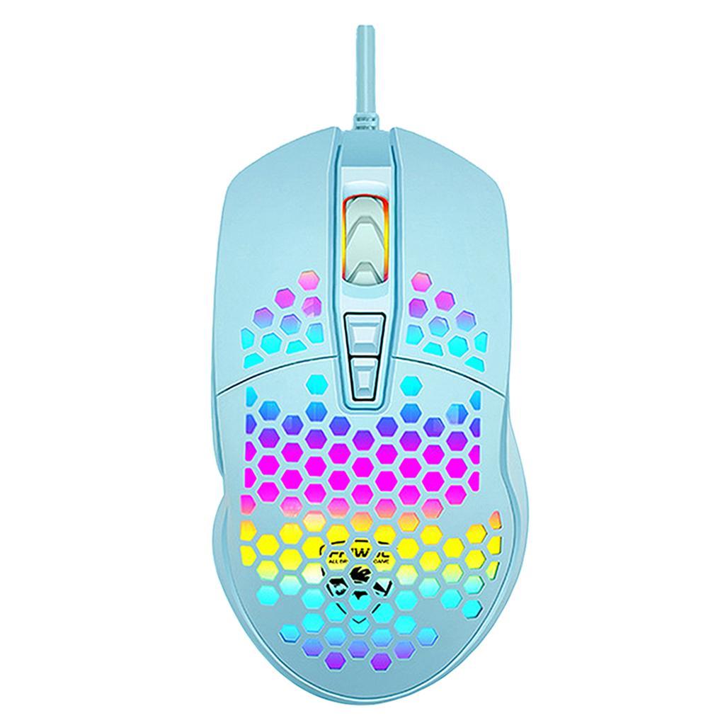 RGB Backlit USB Gaming Mouse 7 Buttons 1600DPI With Honeycomb Shell