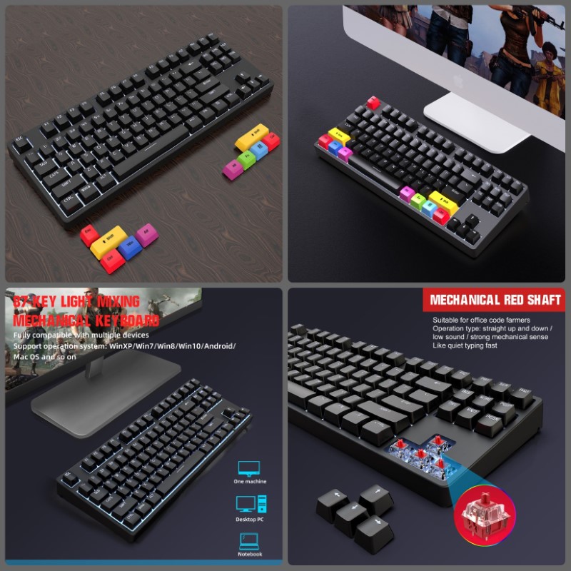 Bàn phím cơ HXSJ L600 Gaming Chống ồn - hàng nhập khẩu