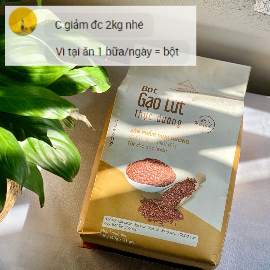 Bột Gạo Lứt Thực Dưỡng Vinatha, Tiêu Mỡ Cải Thiện Sức Khỏe 21 túi nhỏ