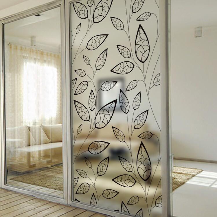 Decal dán kính cao cấp - Lá Viền Đen