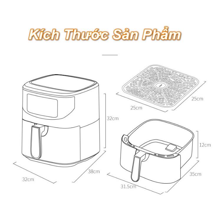 Nồi nướng chiên chân không 8L Delux AirFlyer