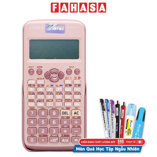Máy Tính Casio FX 580VN X-PK - Màu Hồng - Tặng Kèm 3 Bút Gel G01 0.5 mm (2 Mực Tím + 1 Mực Xanh)