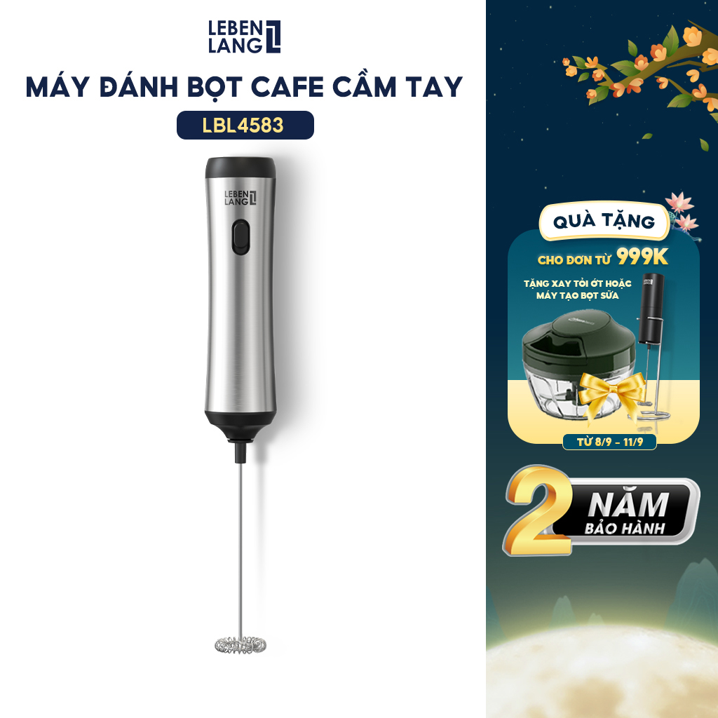 Máy đánh bọt cafe cầm tay Lebenlang LBL4583, sạc điện nhỏ gọn tiện lợi, công suất 10W,bảo hành 2 năm - hàng chính hãng