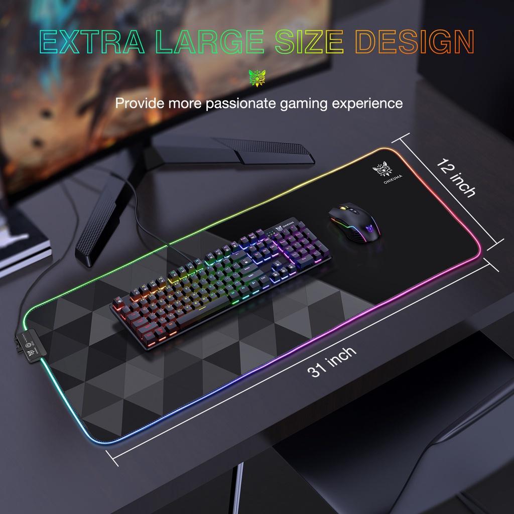 Tấm lót chuột chơi game Onikuma G6 80*30cm có đèn RGB [Hàng chính hãng]