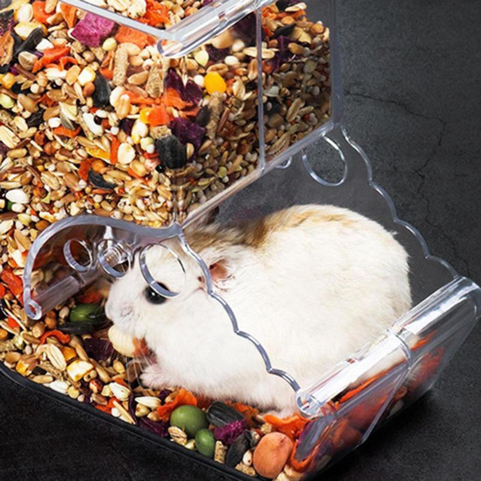 Automatic Hamster Feeder Food Dispenser Dish Bowl Guinea