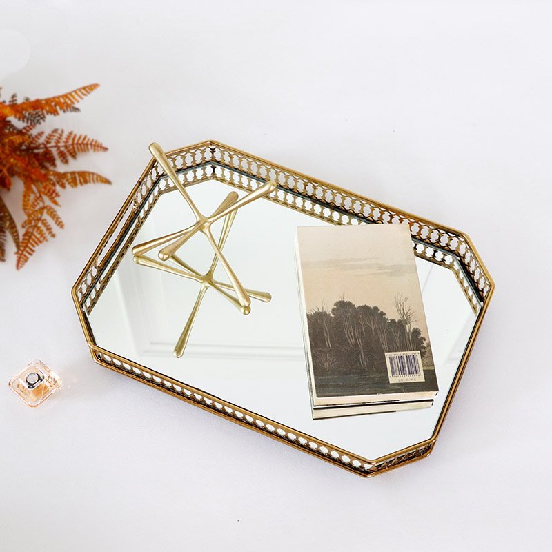 Khay Đựng Ly, Khay Đựng Mỹ Phẩm Sắp Xếp Đồ Trang Điểm Trang Trí Hình Vuông