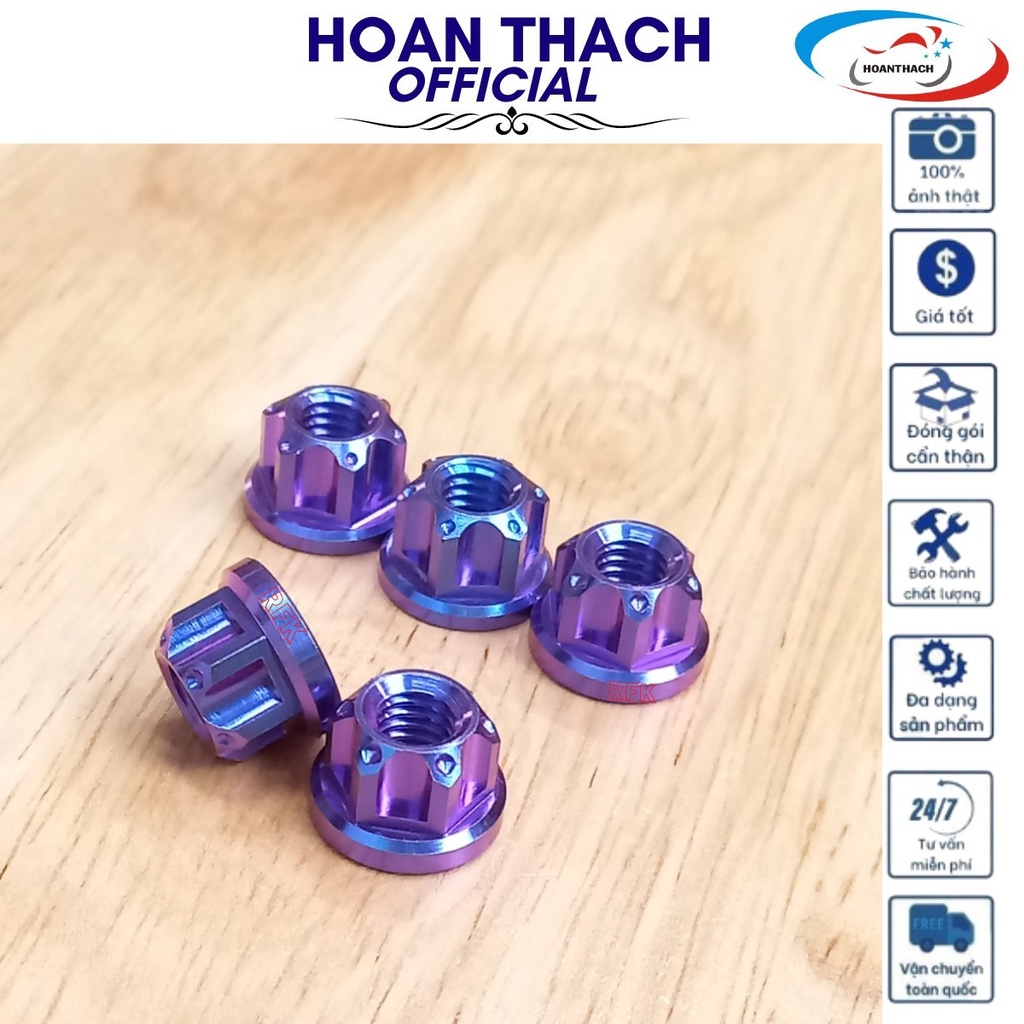 Ốc Tán Gr5 6L Titan Xanh Tím Dùng cho nhiều dòng xe  SP000023 ( giá 1 con)