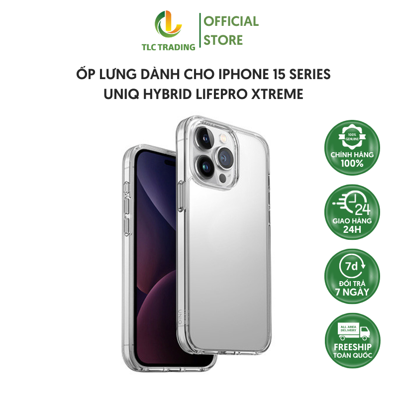 Ốp dành cho iPhone 15 Pro/ 15pro Max UNIQ Hybrid LifePro Xtreme - HÀNG CHÍNH HÃNG