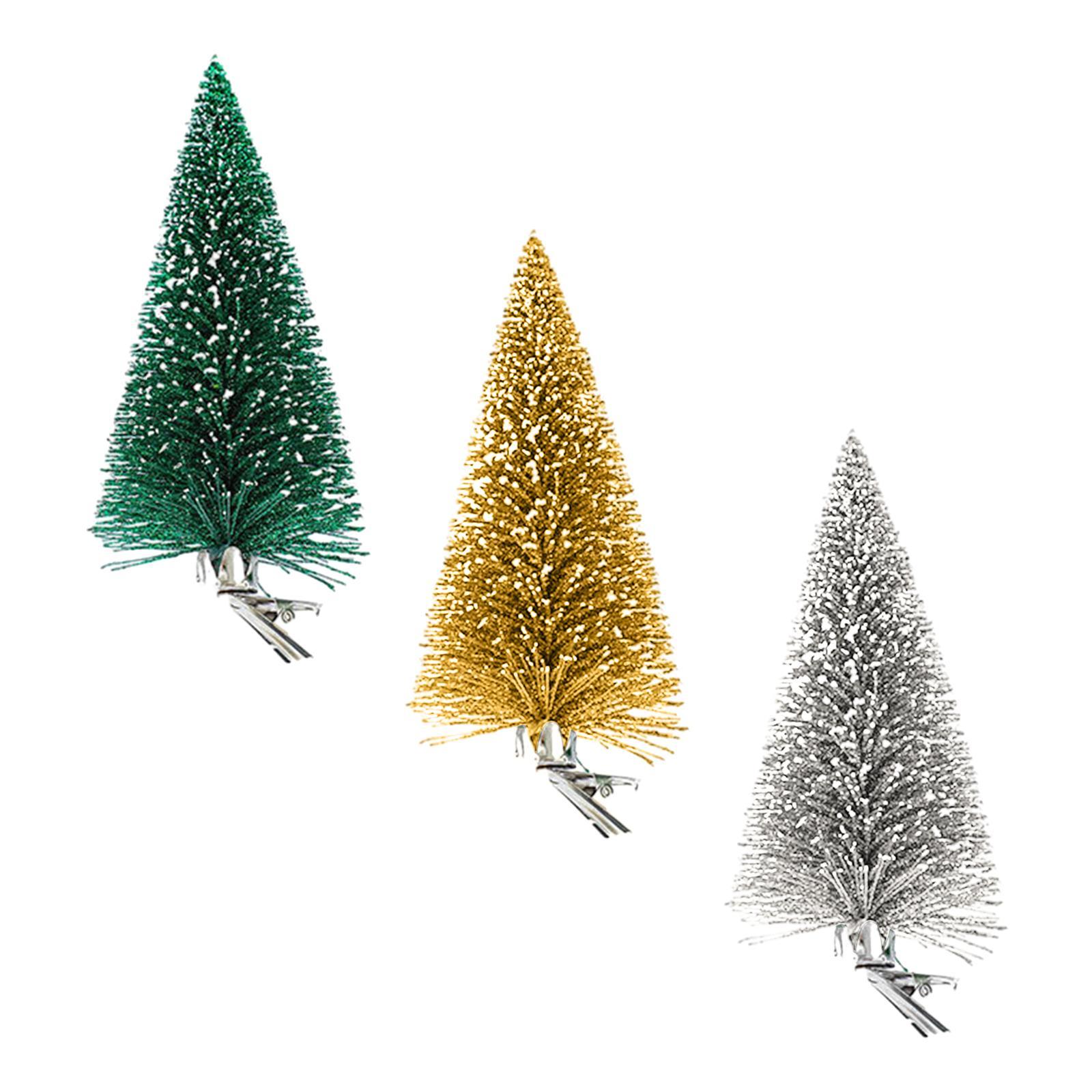 3x Artificial Christmas Tree with Clip Tabletop for Desk Shop Showcase Party