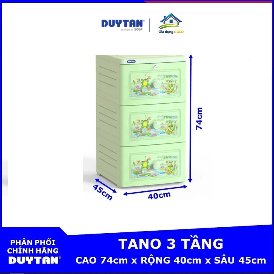 Tủ Tano 3 Ngăn DUY TÂN Nhựa PP/ABS, Tủ Quần Áo Đa Năng, Tiện Lợi