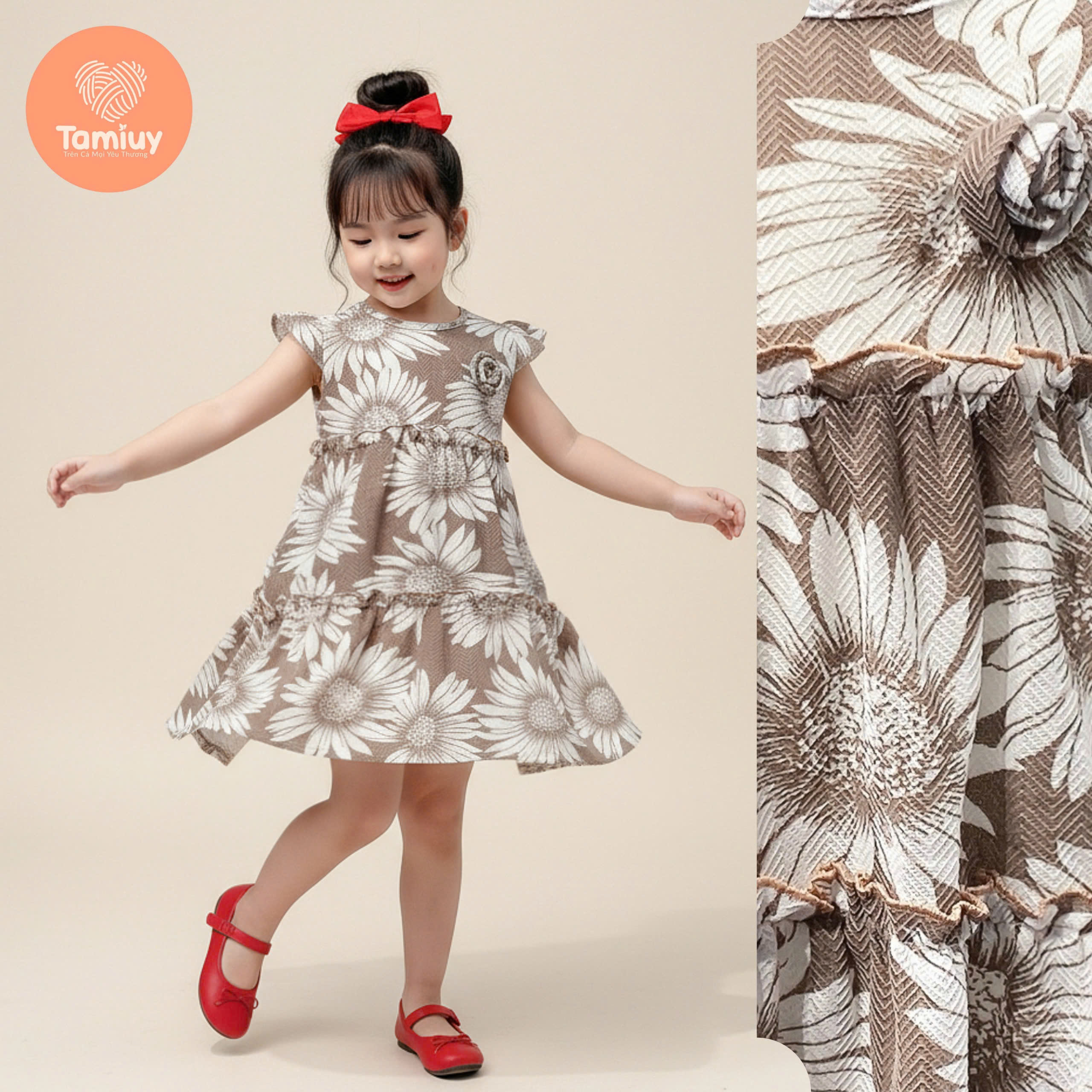 Đầm Babydoll Hoa Hướng Dương Bé Gái Tamiuy Nhiều Size (1-10T)