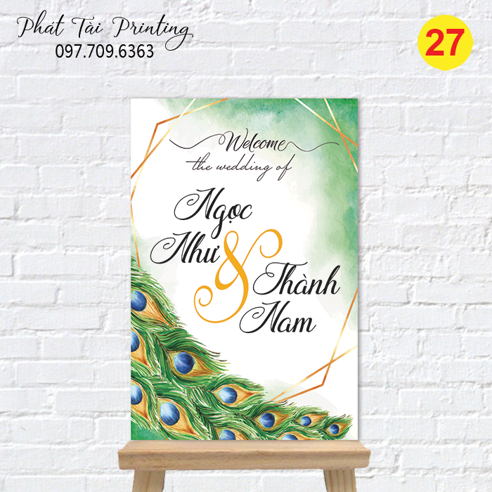Bảng Welcome trang trí đám cưới MS 27