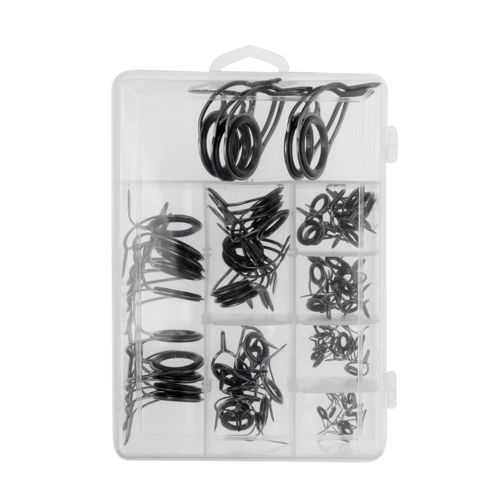 75Pcs Mixed Size Fishing Rod Rings Tip   Pole Repair Kit Line Guides Eyes