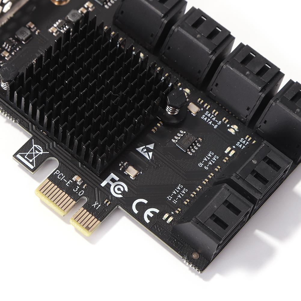 Bộ chuyển đổi PCIE SA3112J 2/6/12/16/20 Cổng PCI-Express X1 sang Thẻ mở rộng SATA 3.0 Tốc độ cao 6Gbps Thẻ bổ sung w/PCI-E X4 X8 X16