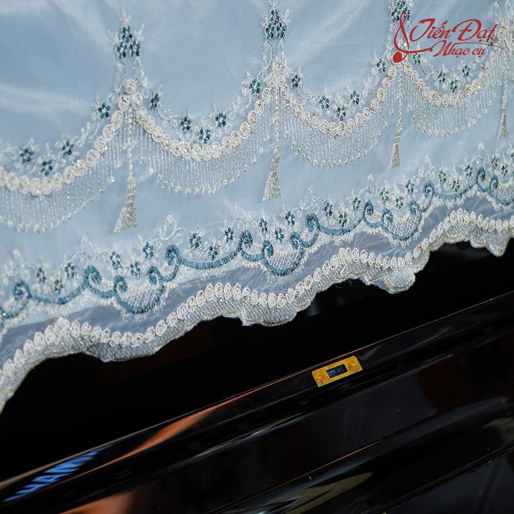 Khăn Phủ Đàn Piano Voan Trắng KU-028