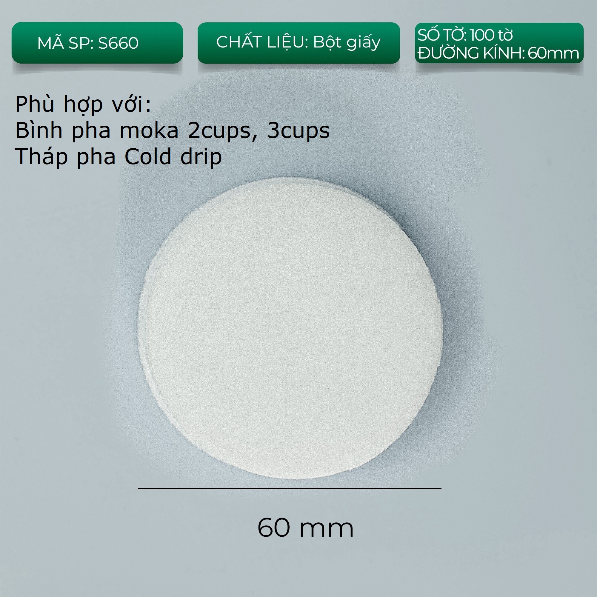 Giấy lọc cà phê hình tròn