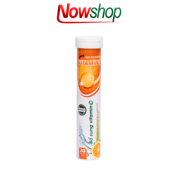 Viên sủi tăng cường đề kháng Alpha Plusszs Vitamin C hương cam thanh mát bổ sung vitamin và khoáng chất thiết yếu hỗ trợ sức khoẻ. Hộp 20 viên