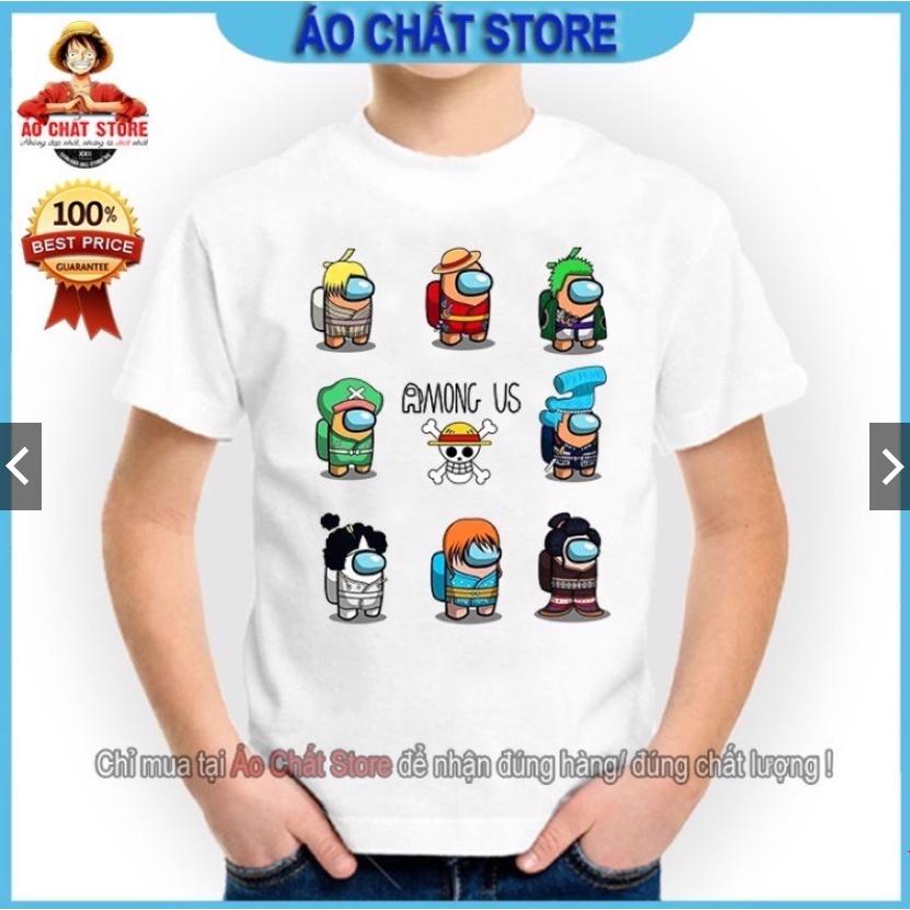 BST Áo thun Among Us skin One Piece nhiều nhân vật siêu cute | Áo One Piece Luffy Zoro Ace Sabo siêu đẹp AU03