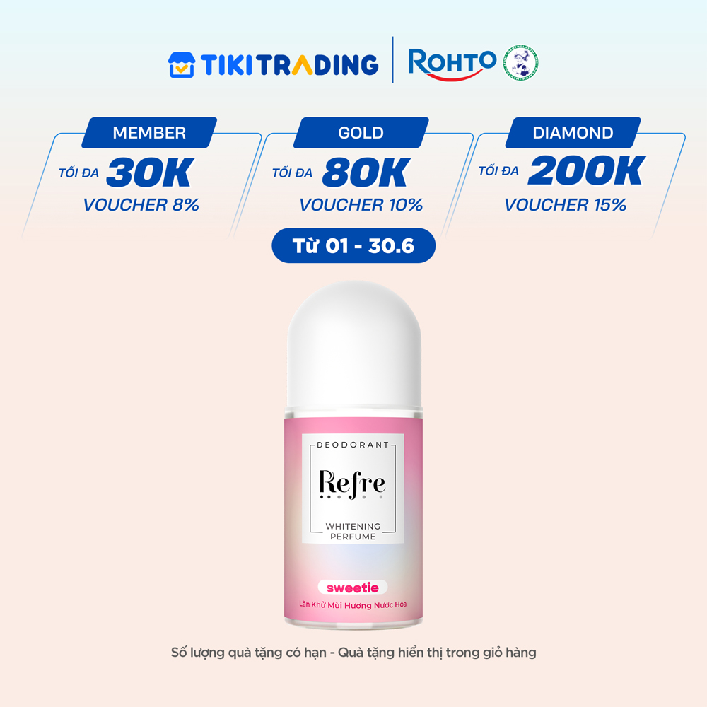 Lăn khử mùi dưỡng trắng hương nước hoa Refre Whitening Perfume Sweetie Hương Ngọt Ngào 40ml
