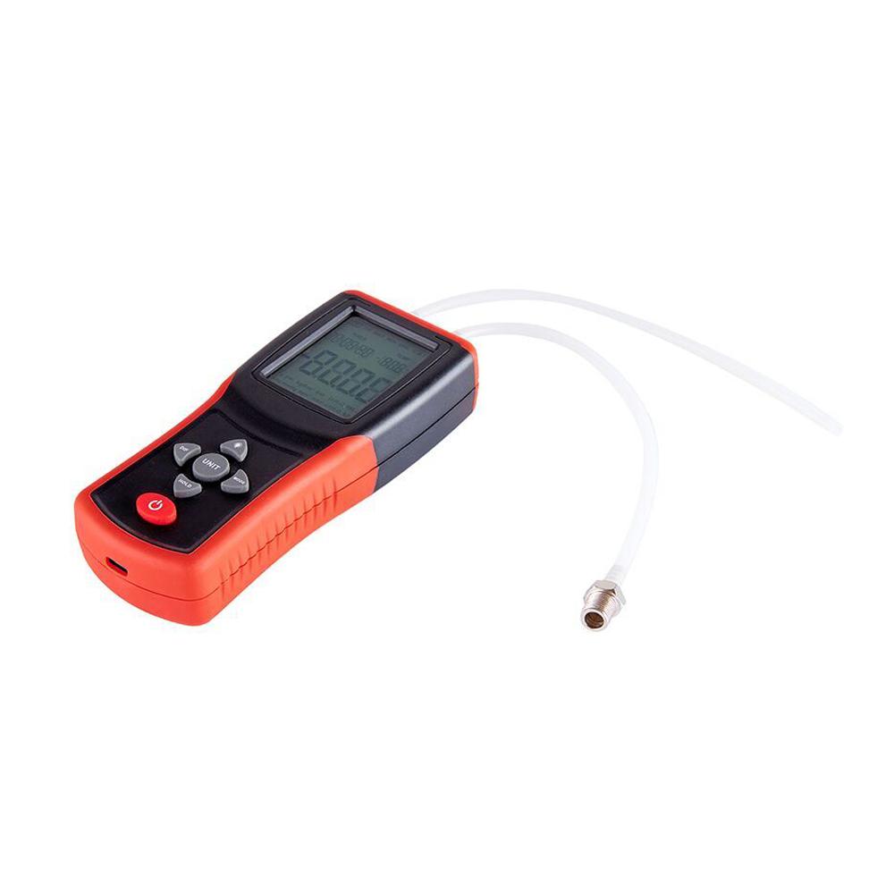 Digital Manometer 2.4-inch LCD High Precision Hand-held Dual-port Manometer ±2Psi Differential Air Pressure Gauge Tester with 12 Units