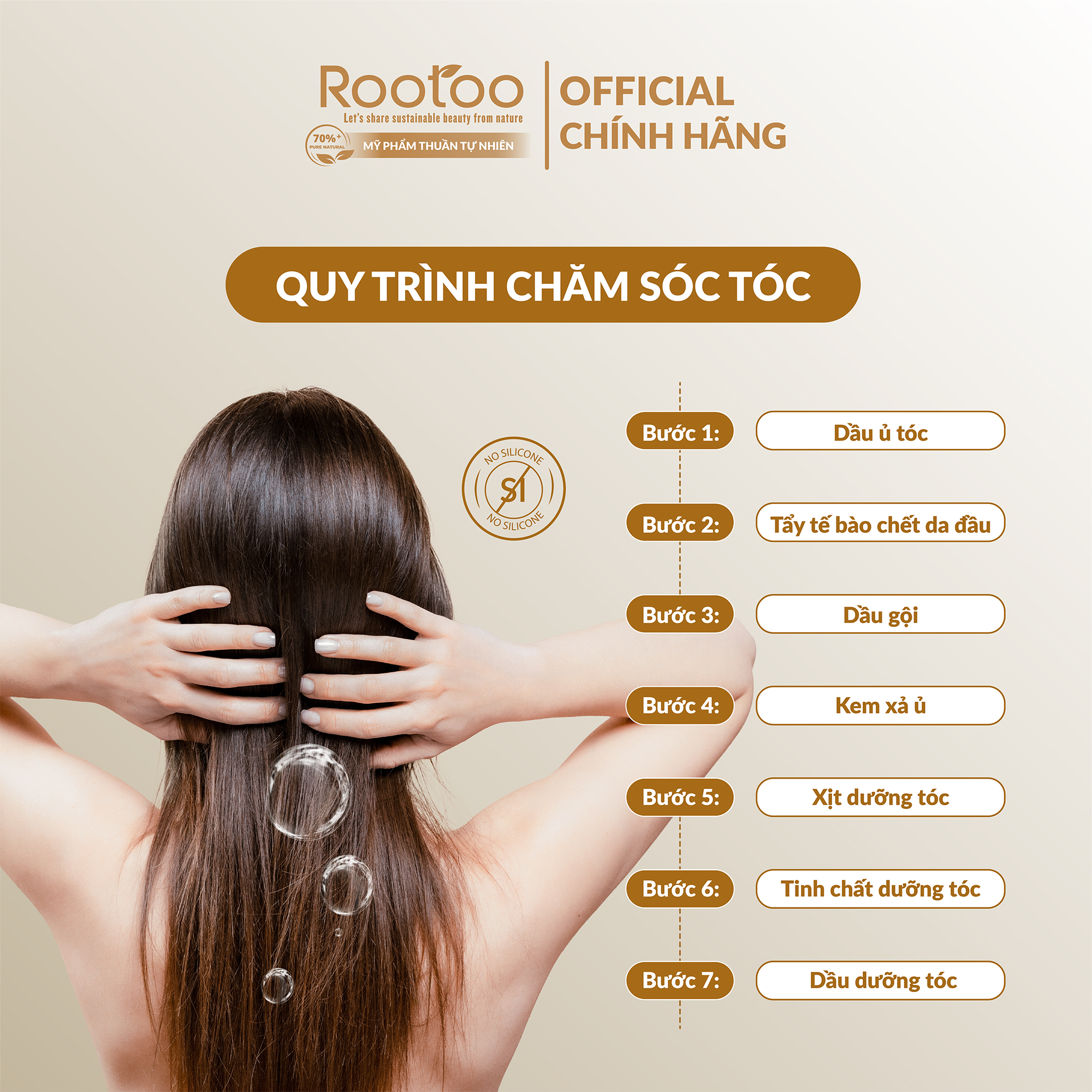 Dầu Gội Ngăn Ngừa Rụng Tóc Rootoo Thuần Tự Nhiên Giúp Kích Thích Mọc Tóc, Giảm Gàu, Phục Hồi Hư Tổn 250ml