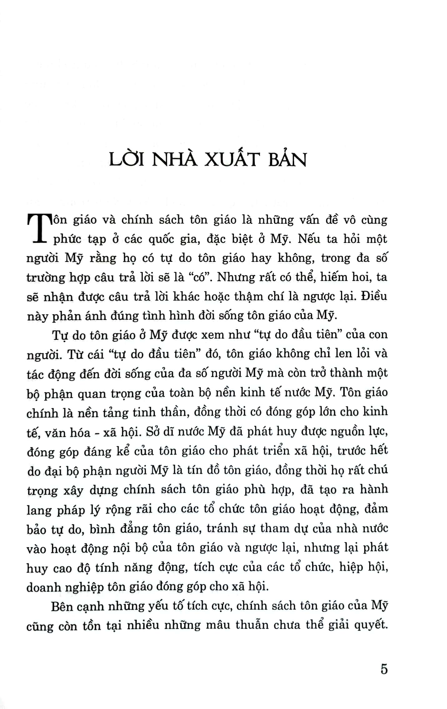 Chính sách tôn giáo của Mỹ và góc nhìn tham chiếu với Việt Nam (Sách chuyên khảo)