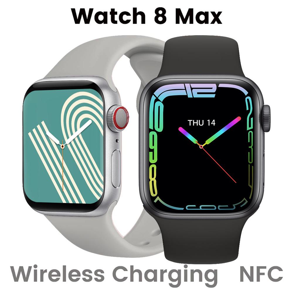 2023 Xem 8 Max Smart Watch Men Trả lời Gọi 1.85 NFC Sạc không dây Thể thao Phụ nữ smartwatchpk Iwo 27