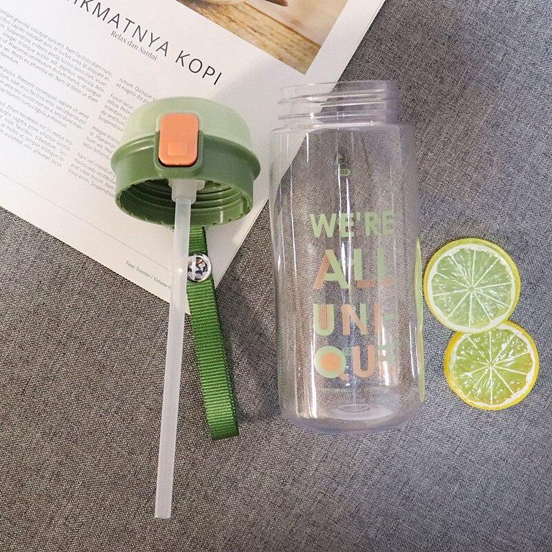 New simple Bouncing Straw Water Cup for Men and Women Students Outdoor Sports Travel Portable Leak-proof Plastic Beverage