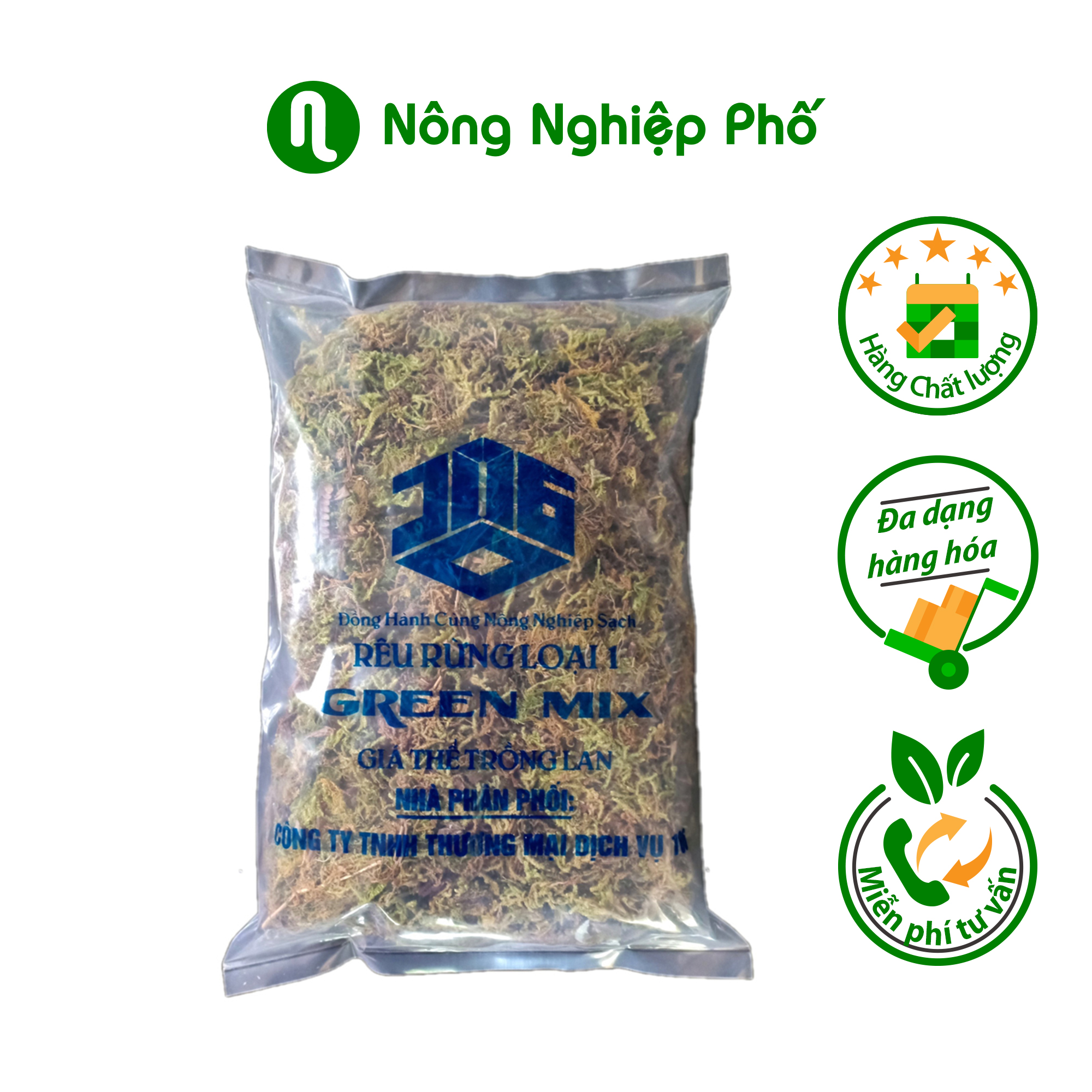 Giá thể rêu rừng trồng lan loại 1 Green Mix - Túi 4 lít ~ 120gram