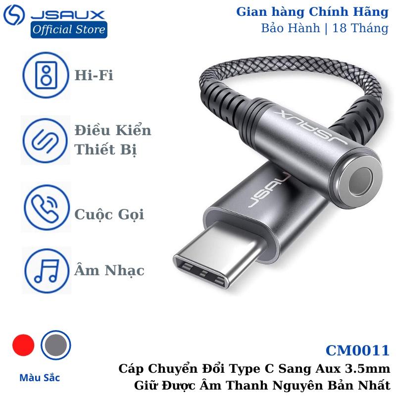 Hàng chính hãng - Cáp Chuyển Đổi Type C Sang Aux 3.5mm Cao Cấp CM0011 JSAUX - Bộ chuyển đổi Cho Macbook, Laptop, Điện thoại Samsung, Oppo,