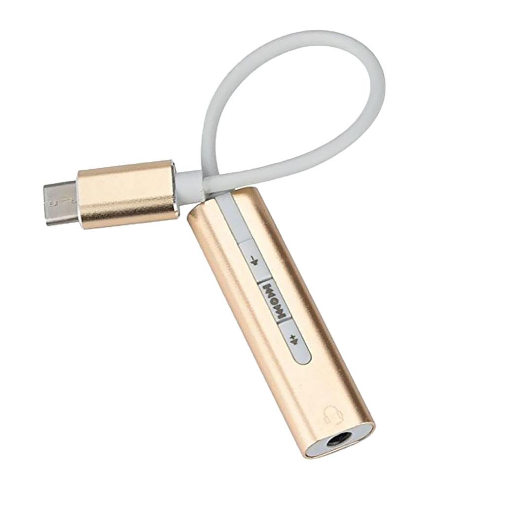 Type C To 3.5mm USB-C Headphone Audio Adapter Aux Mic Connector Cable