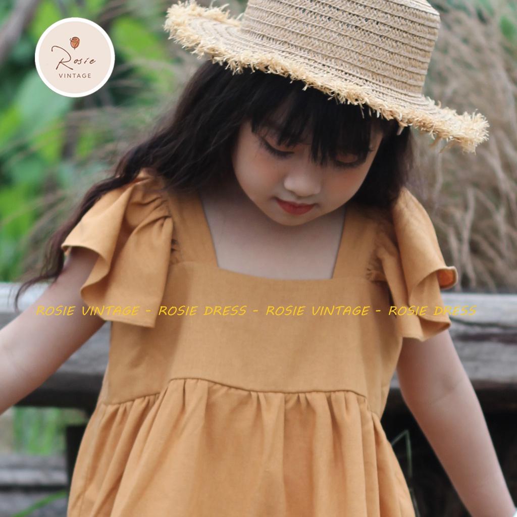 Váy cánh tiên ROSIE V22, chất vải Linen mềm thoáng mát cho bé gái từ 9 - 38kg
