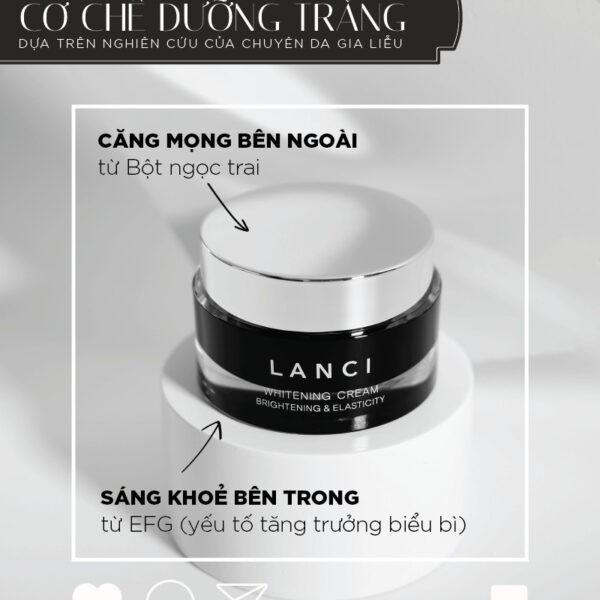 Kem Dưỡng Trắng Da Hàn Quốc LANCI Chiết Xuất Bột Ngọc Trai Làm Da Tươi Sáng Tức Thì Whitening Cream 50ml