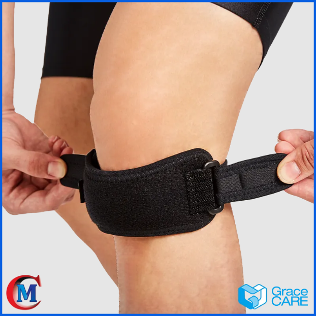 Đai hỗ trợ đầu gối dưới, xương bánh chè Grace Care KB224, thành phần có sợi than tre cao cấp