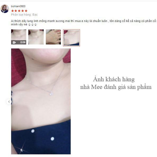 Dây chuyền bạc 925 MEE Vòng cổ đính đá cz cực xinh cho nữ - N2632