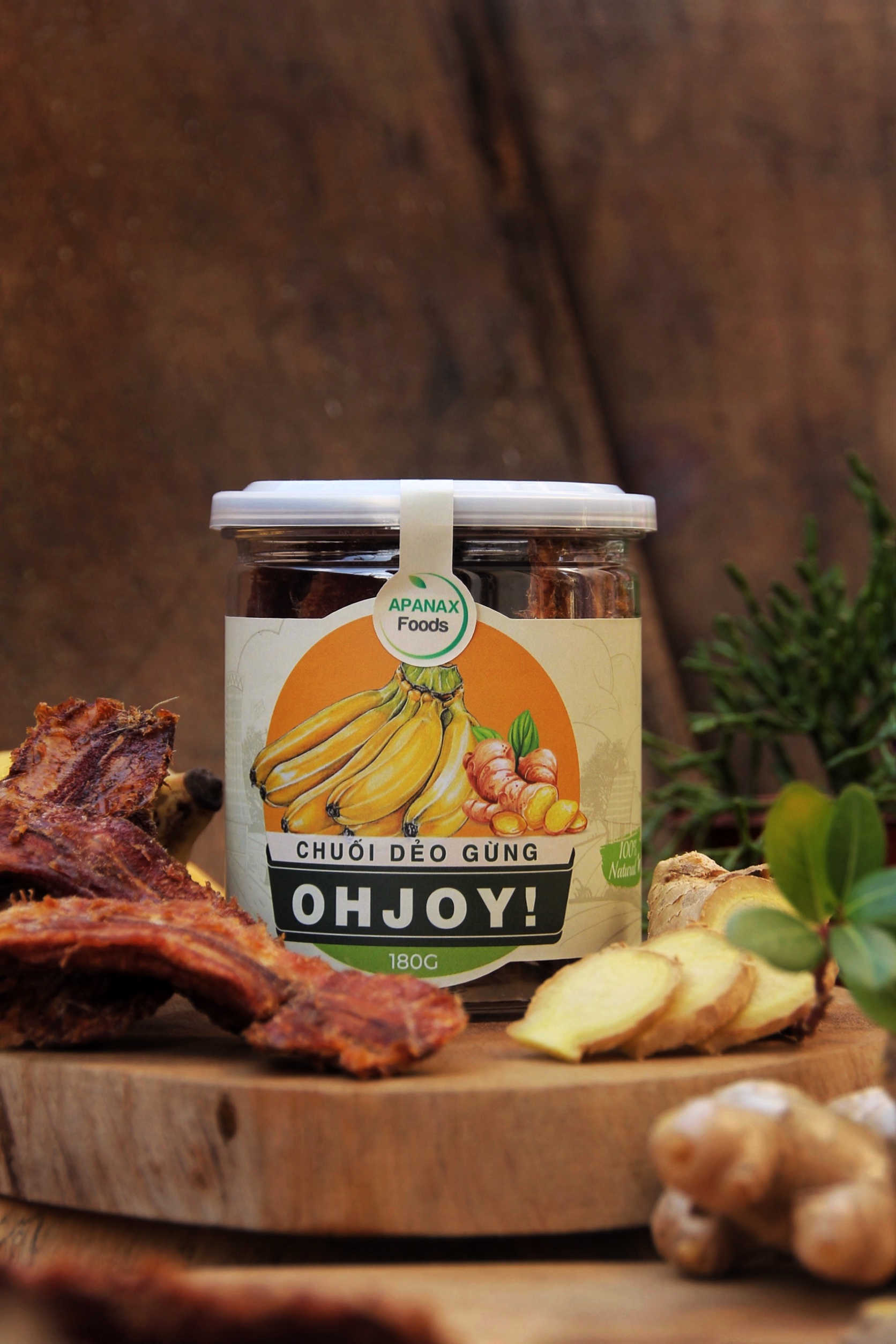 CHUỐI DẺO GỪNG KHÔNG ĐƯỜNG OHJOY