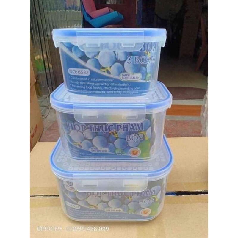 Bộ 3 hộp lạnh 4 khoá nhựa Việt Nhật