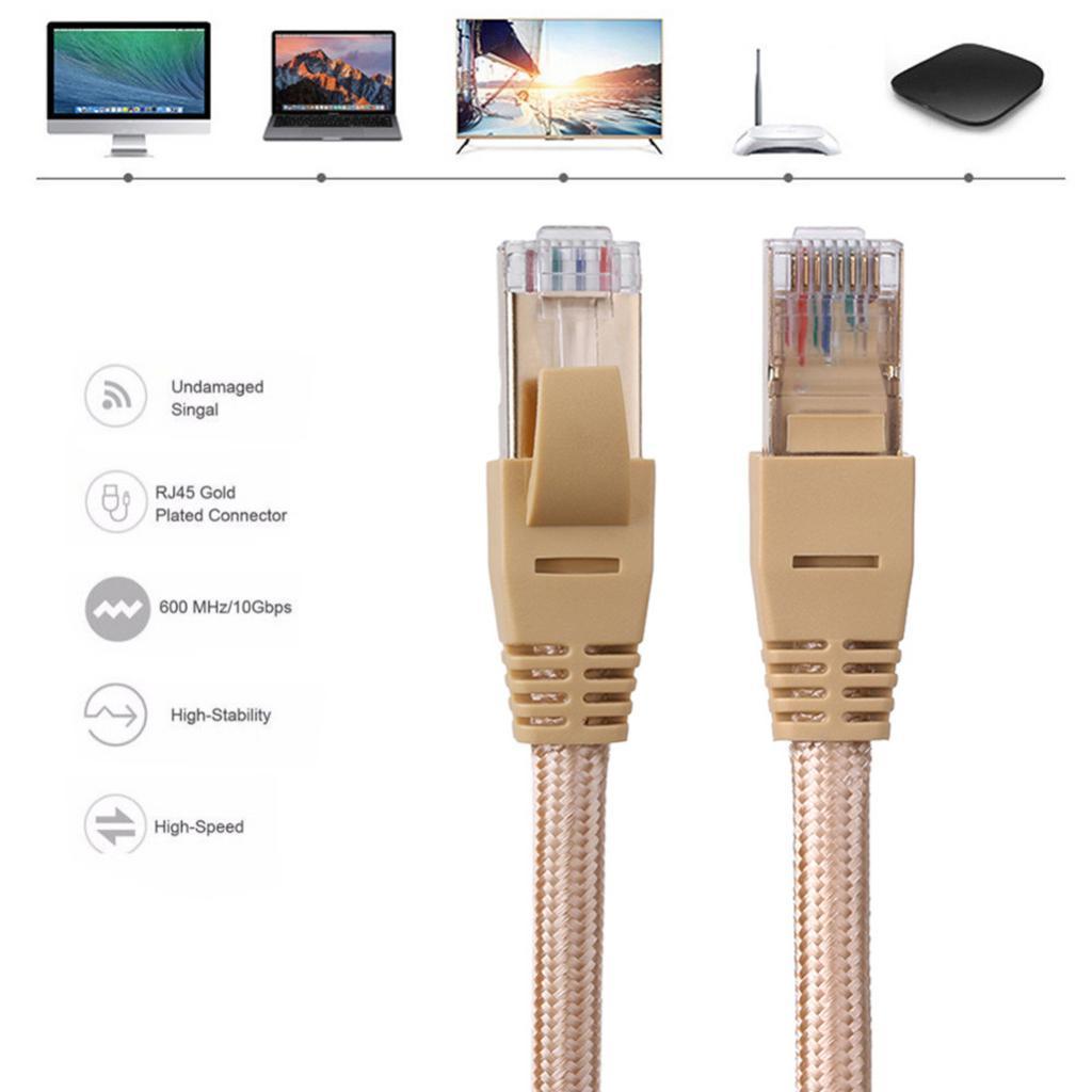 Cat7 Ethernet Cable Lan Network RJ45 Patch Cable Cord Laptop 10Gbps
