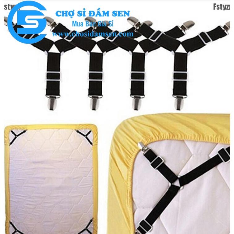 Bộ 4 Kẹp Ga Giường Drap Chống Xê Dịch G231-KepDrapG-3chau. Kẹp drap góc 3 chấu