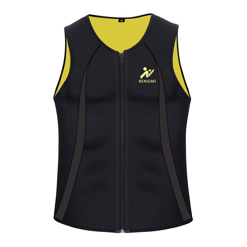 LANFEI Eo Huấn Luyện Áo Sơ Mi Xẻ Nam Nóng Neoprene Mỡ Đốt Áo Nén Tập Toàn Thân Xông Hơi Tập Gym Mồ Hôi Bể Với dây Kéo