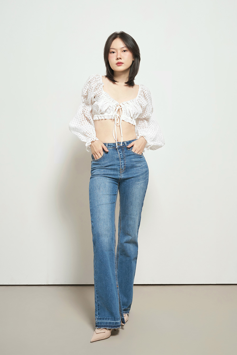 DOTTIE - Quần Jeans Loe Xẻ Lai Nữ - Q0046
