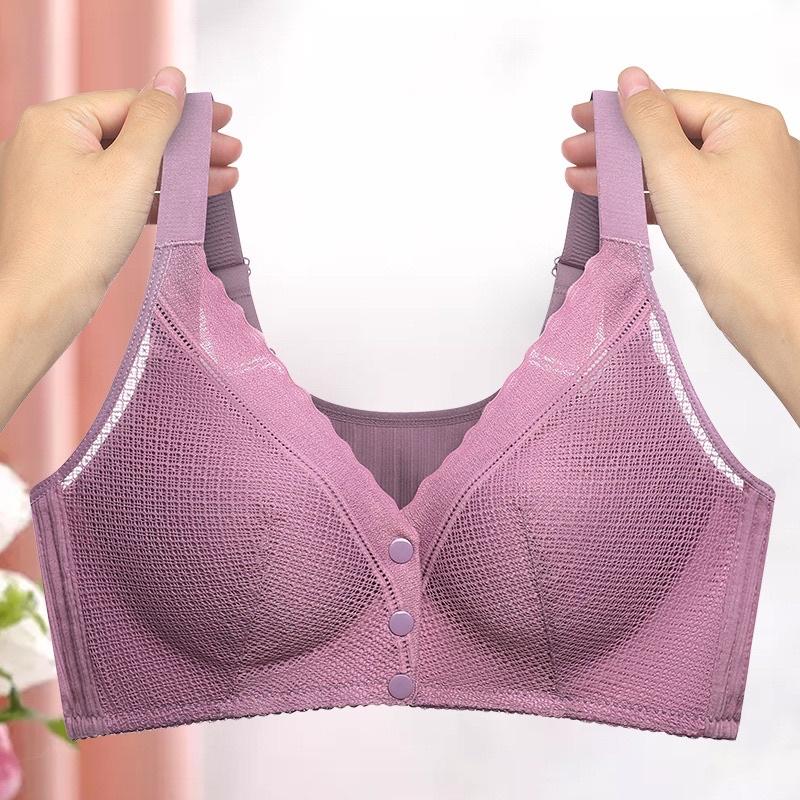 Áo ngực không gọng cúc bấm phía trước cho phụ nữ trung niên, áo lót dành cho mẹ cho bà