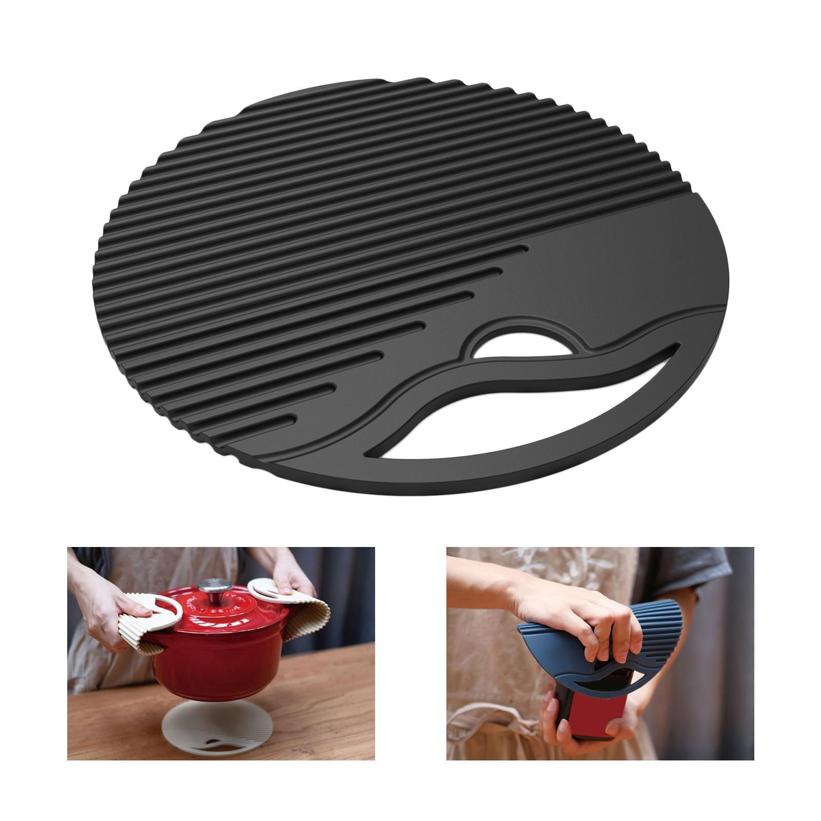Silicone Table Mat Heat Resistant Non Slip Placemat  Black
