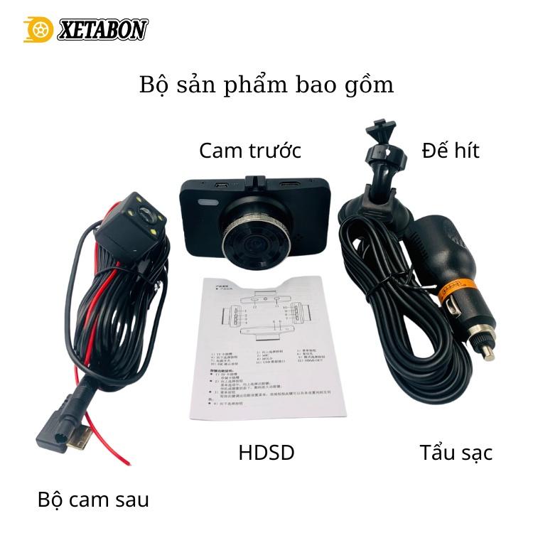 Camera hành trình ô tô W4 XETABON Full HD 1440p camera 2 chiều góc quay rộng, ghi hình kép .Bảo hành 12 tháng